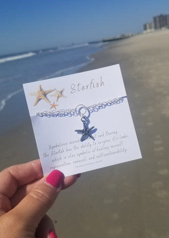 Silver Starfish Charm Bracelet