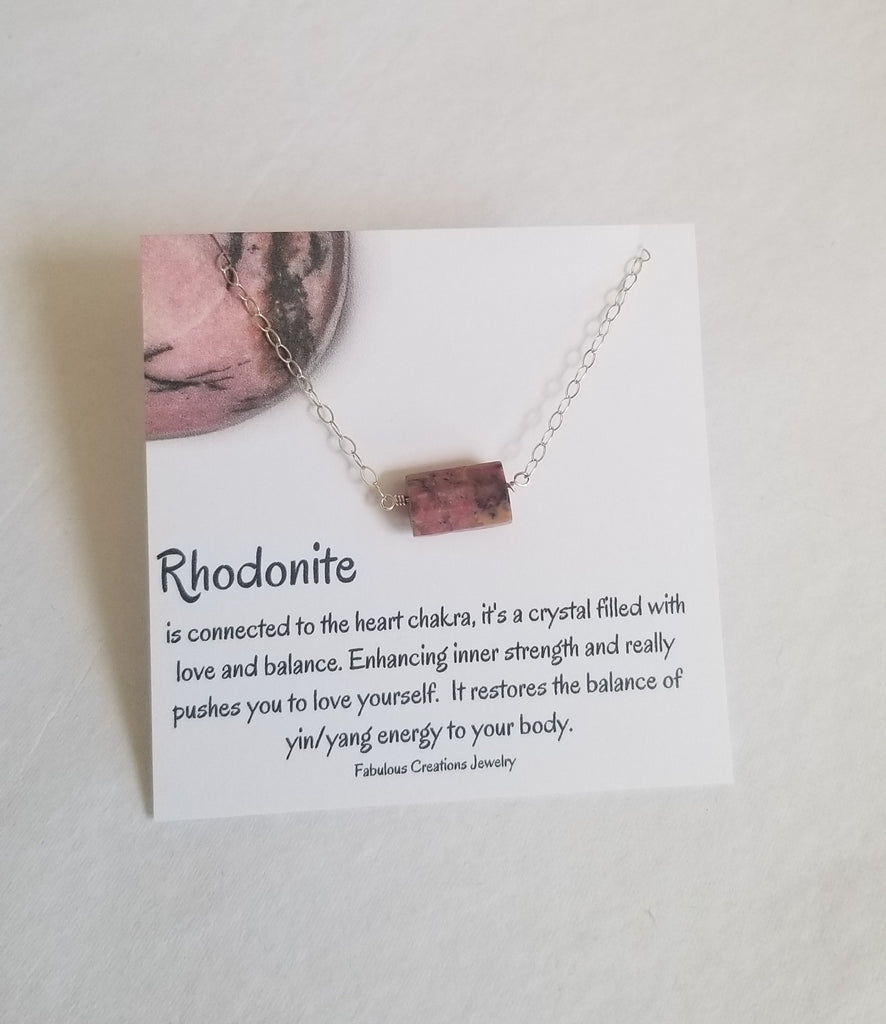 Dainty Rhodonite Necklace Layering Necklace Fabulous Creations