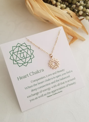 Heart Chakra Pendant Necklace, Spiritual Jewelry, Gift for Her
