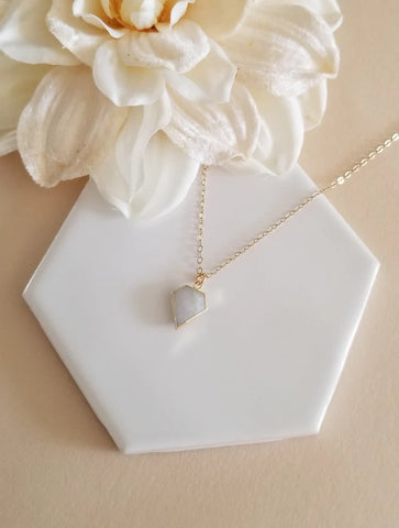 Bridesmaid Necklace Gift, Moonstone Pendant Necklace for Bridesmaids