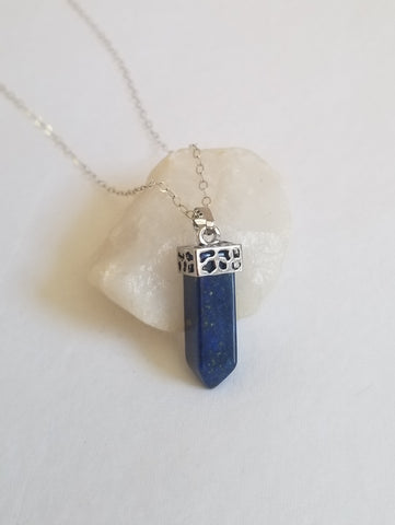 Gemstone Necklace, Lapis Lazuli Pendant Necklace