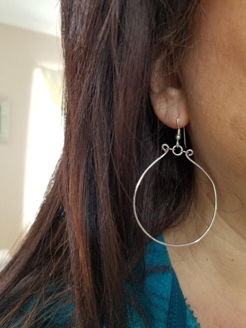 big hoop earrings, women earrings, boho earrings, hammered jewelry