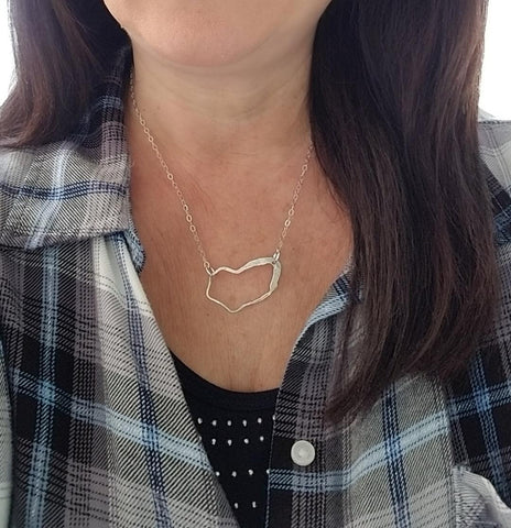 Sterling Silver Abstract Necklace, Modern Everyday Necklace