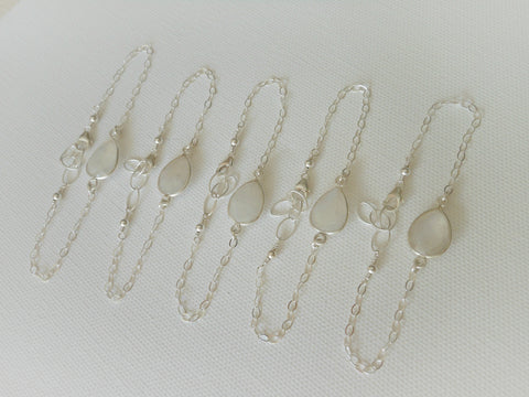 bridesmaids gifts, stacking bracelet, moonstone bracelet sterling silver