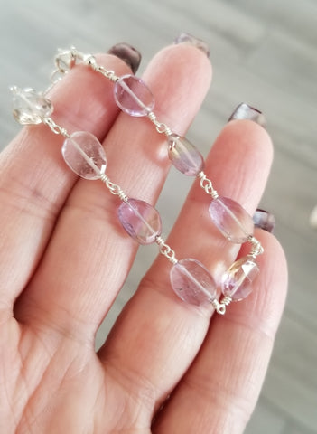 Chunky Ametrine Bracelet for Women, Healing Crystal Bracelet