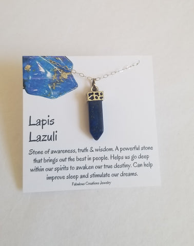 Lapis Lazuli Spike Pendant Necklace