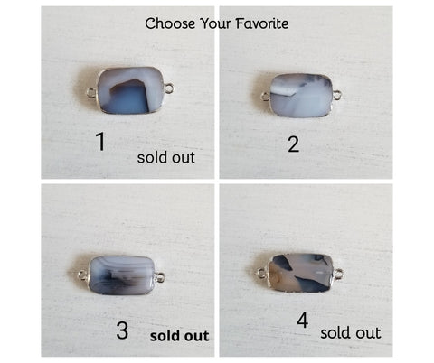 Unique Moss Agate Necklace Sterling Silver