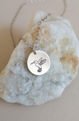 Hummingbird Charm Necklace, Everyday Necklace