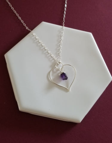 Birthstone Necklace, Personalized Jewelry Handmade in the USA, Raw Crystal Jewelry
