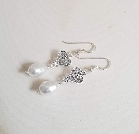 Teardrop Pearl Earrings for wedding